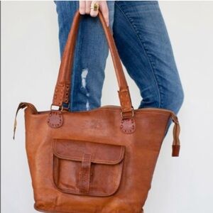 Noonday Rustic Leather Tote Shopper Bag